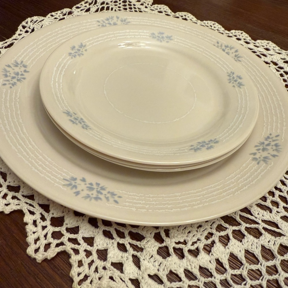 4 Corelle Lace Bouquet plates